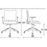 Fabric office chair on wheels with armrests and 5-arm base Gasselte