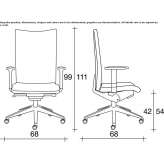 Fabric office chair on wheels with armrests and 5-arm base Gasselte