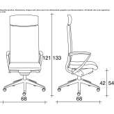 Leather office chair with 5-star base and headrest Patzite