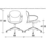 Fabric office chair on wheels with armrests and 5-arm base Xmaben