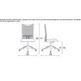 Mesh office chair on wheels with 5-arm base Huanta