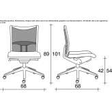 Mesh office chair on wheels with 5-arm base Huanta