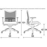 Mesh office chair on wheels with armrests and 5-arm base Huanta