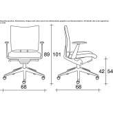 Fabric office chair on wheels with armrests and 5-arm base Gasselte