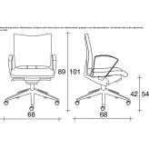 Fabric office chair on wheels with armrests and 5-arm base Gasselte