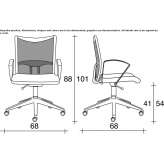 Mesh office chair on wheels with armrests and 5-arm base Huanta