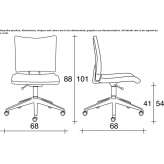 Fabric office chair on wheels with 5-arm base Gasselte