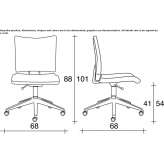 Krzesło biurowe z tkaniny na kółkach z podstawą z 5 ramionami Gasselte
