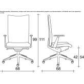 Fabric office chair on wheels with armrests and 5-arm base Gasselte