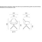 Fabric office chair on trestles, with armrests Skolkovo