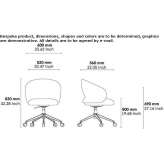 Swivel, height-adjustable fabric office chair Bozarmut