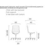 Fabric office chair with armrests and 5-arm base Siligo