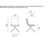 Krzesło biurowe na kozłach z pokryciem oparcia Baydur® Fleurie