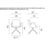 Fabric office chair on trestles, with armrests Fleurie