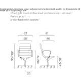 Leather office chair with height adjustment and armrests Siligo