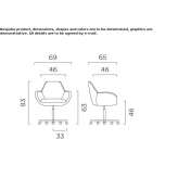 Swivel fabric office chair with armrests and 5-arm base Skolkovo