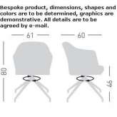 Upholstered office chair on trestles with armrests Edremit