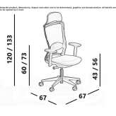 High back mesh office chair with 5 arm base Muradiye