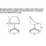 Office chair on wheels with a base with 4 arms Luingne