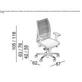 Swivel mesh office chair on wheels with 5-arm base Barsa