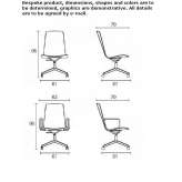 Office chair on wheels with armrests and 4-Spoke base Cergnago