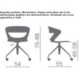 Height adjustable office chair with wheels Itaborai