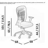 Height-adjustable office chair with wheels and armrests Velim