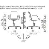 Leather office chair with height adjustment and armrests Munxar