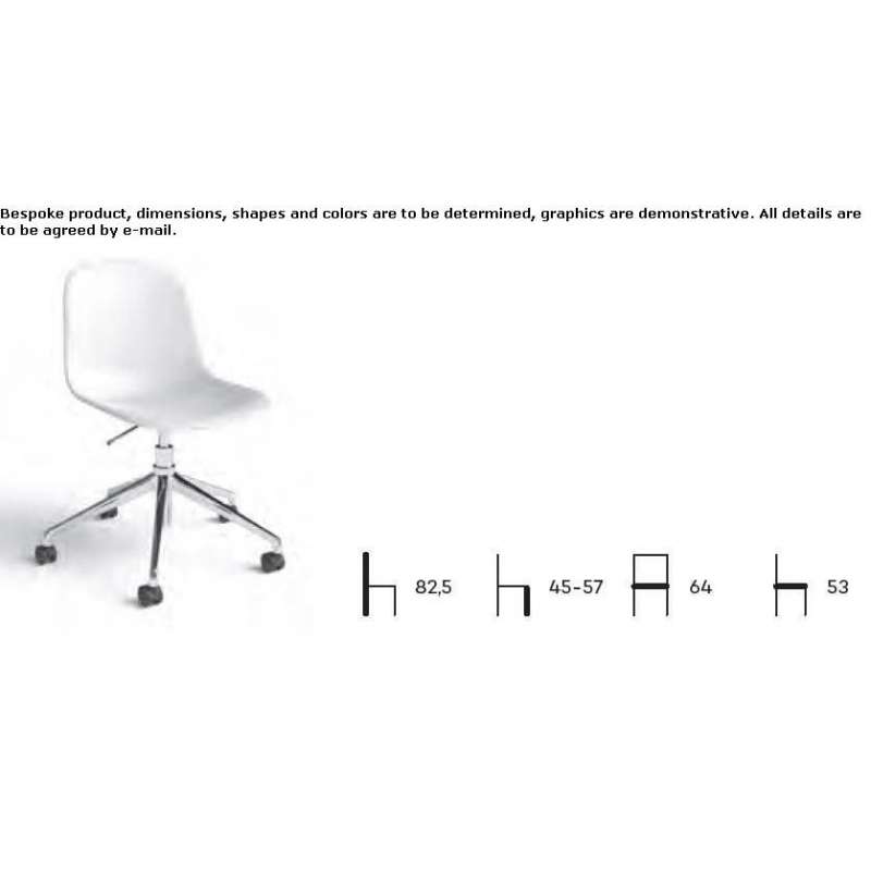 Swivel fabric office chair on wheels Duezce