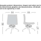 Upholstered office chair on trestles Vihanti