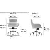 Fabric office chair with armrests Troyes