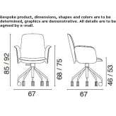 Height adjustable tanned leather chair with wheels Eudlo