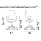 Height adjustable tanned leather office chair with armrests Hodgkins