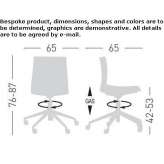 Height adjustable office chair with 5-arm base Vihanti