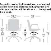 Technopolymer office chair with height-adjustable wheels Herdecke