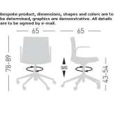 Upholstered office chair with height adjustment and armrests Vihanti