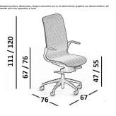 Nylon® office chair on wheels with 5-arm base Charneux