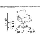 Office chair on wheels with a base with 5 arms Garoafa