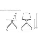 Swivel polypropylene office chair on trestles Tatui