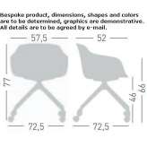 Technopolymer trestle chair with armrests Zaros