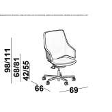 Height-adjustable office chair on wheels and 5-arm base Mithymna