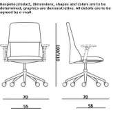 Swivel office chair on wheels with a base with 5 arms Garliciu