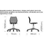 Office chair on wheels with a base with 5 arms Ossana