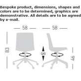 Swivel office chair with adjustable height and supported on trestles Herdecke