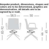 Technopolymer office chair on trestles, with armrests Herdecke