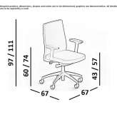 Leather office chair on wheels with armrests Ionview