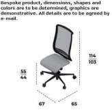 Krzesło biurowe z tkaniny, z 5-ramienną podstawą i zagłówkiem Silves