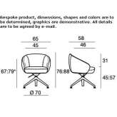 Swivel armchair on trestles with armrests Capellen