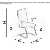 Fabric office chair with sled base and armrests Ionview