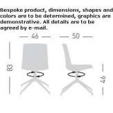 Technopolymer swivel office chair on trestles Herdecke